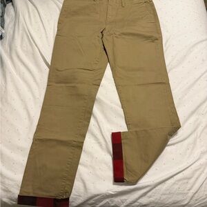 American Eagle Outfitters Tan Chinos with Red Cuffs